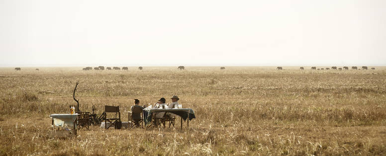 Sundowners in schitterende omgeving in Katavi NP | olifanten op achtergrond