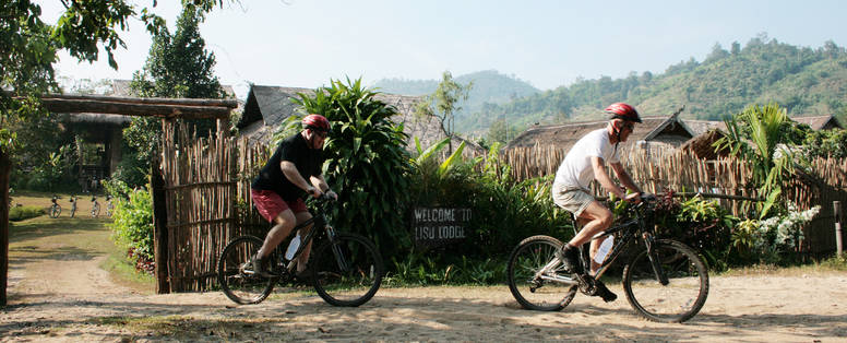 Fietsen bij Lisu Lodge nabij Chiang Mai