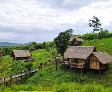 Chalets bij Phu Na Come Resort, Isaan regio, Thailand
