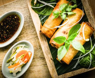 Lichte maaltijd bij Phum Baitang nabij Siem Reap