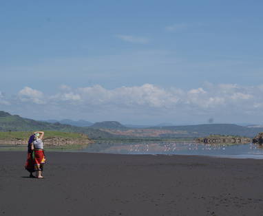 Bezoek aan het alkalische meer, Lake Natron