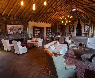 lounge bij Ol Donyo Lodge in Kenia