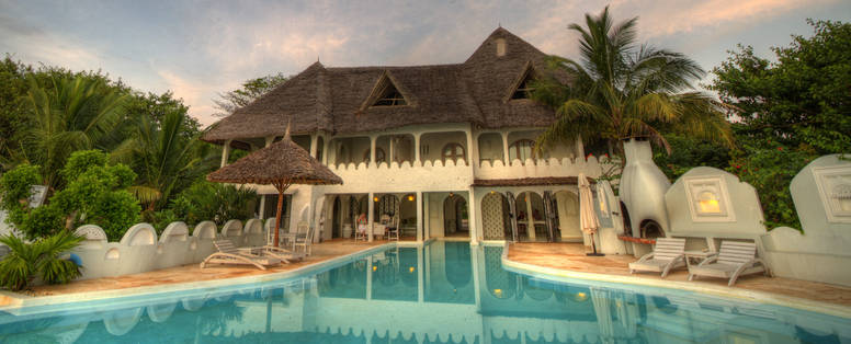 hoofdgebouw bij Msambweni Beach House in Kenia