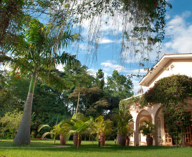 Groene tuinen bij House of Waine in Kenia