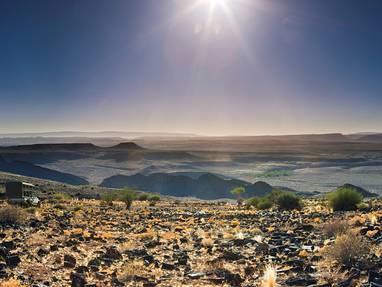 uitzicht over de prachtige kloof bij Fish River Lodge in Namibië