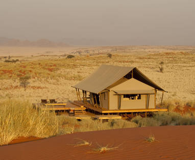 tenten bij Wolwedans Dune Camp in Namibië