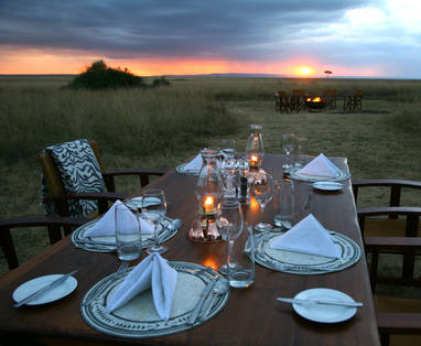 dineren bij Mara Plains Camp in Kenia