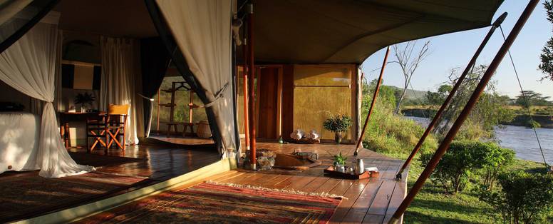 dek van tent bij Ngare Serian in Kenia