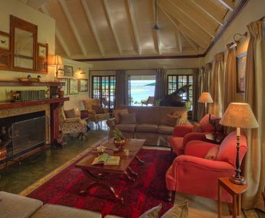 lounge bij The River Club in Zambia