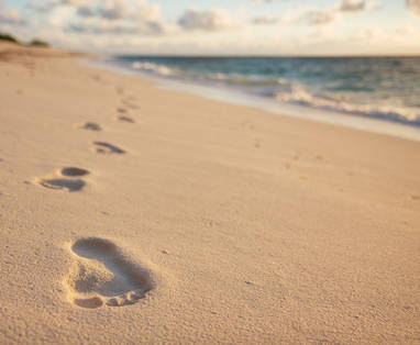 White_Sandy_Beaches_of_Bird_Island._Footprints_in_the_sand