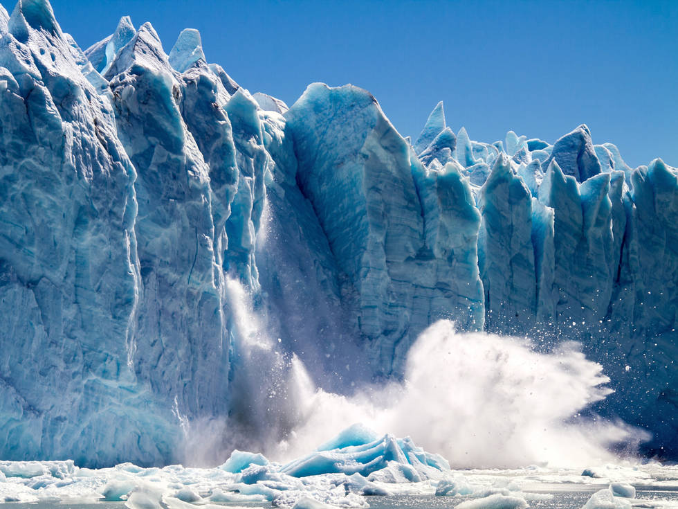 De Perito Moreno gletjser in het zuiden van Argentinië. 
