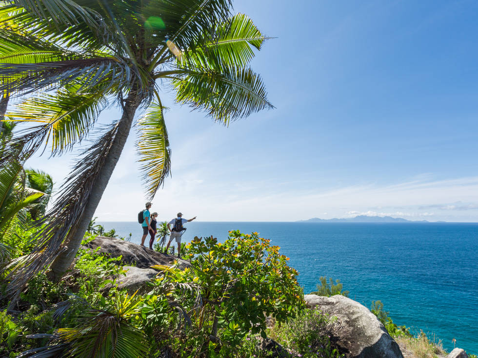 Een wandeling op North Island op de Seychellen. 