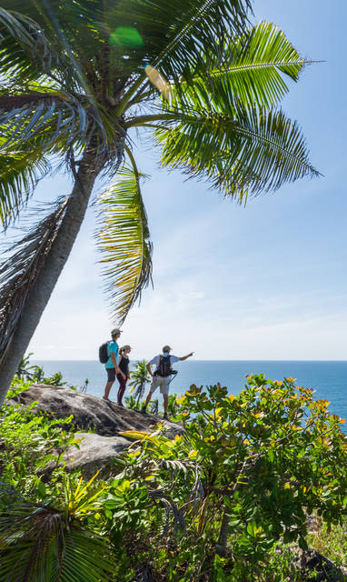 Een wandeling op North Island op de Seychellen. 