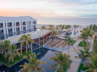 Luchtfoto van Al Baleed Resort in Salalah Oman