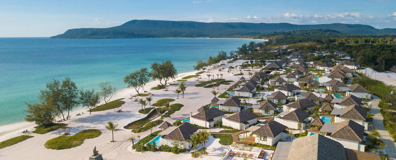 Bovenaanzicht bij The Royal Sands op Koh Rong in Cambodja