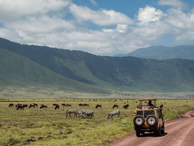 Safari door de Ngorongoro krater in Tanzania