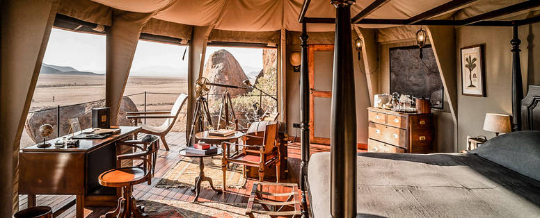 interieur tenten bij Sonop in Namibië