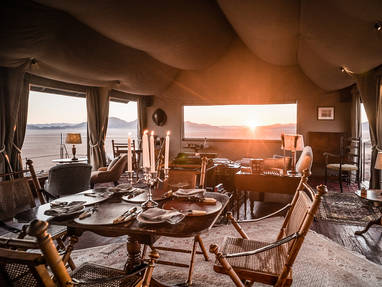 Tent interieur bij Sonop in Namibië