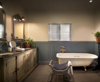 badkamer bij Stanley & Livingstone in Zimbabwe