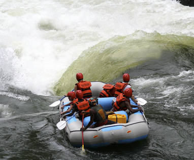 Wildwater raften bij de victoria watervallen