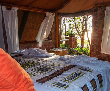 inrichting chalets bij Musango Safari Camp in Zimbabwe
