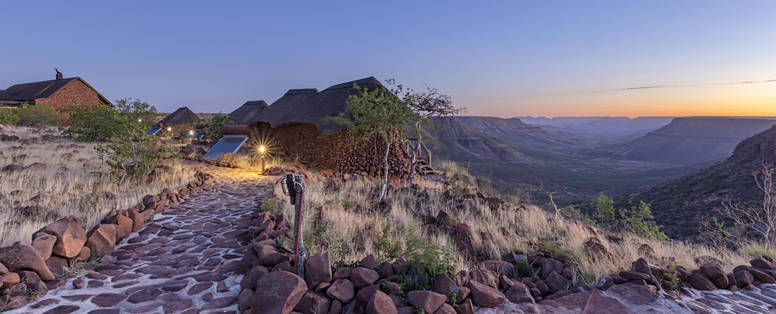 Chalet met uitzicht bij Grootberg Lodge in Namibië