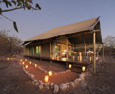 Tenten bij Ongava Tented Camp in Namibië