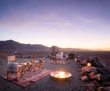 exclusieve lunche bij Hoodia Desert Lodge in Namibië