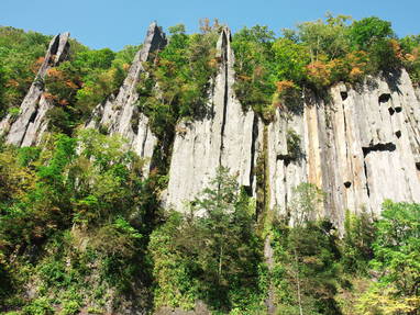 Kliffen bij Souunkyo op Hokkaido