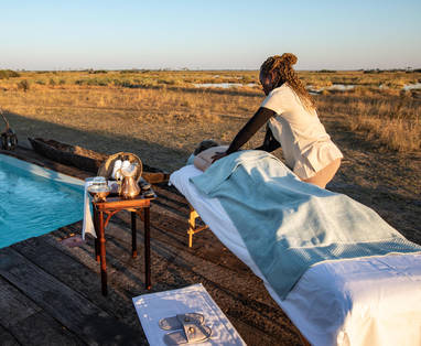 massage bij Selinda Camp in Botswana