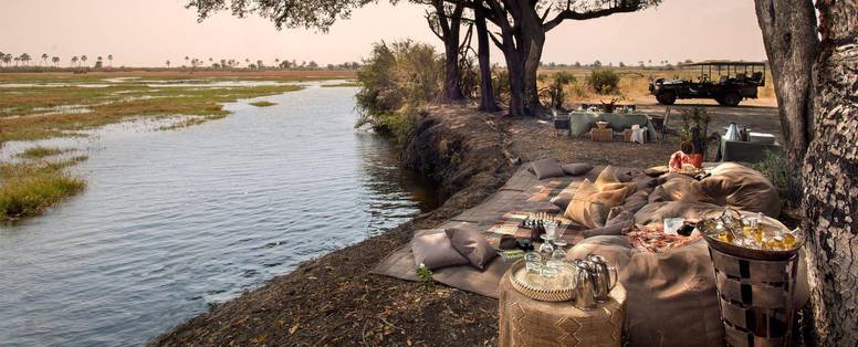 picknick bij Sandibe lodge in Botswana