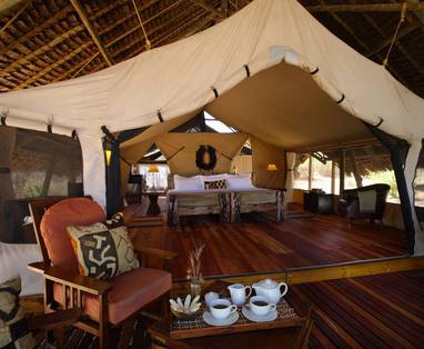 Luxe tent in Jongomero Camp Ruaha National Park