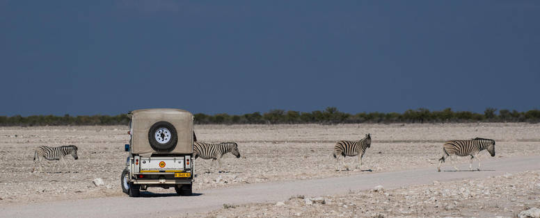 uitgestrekte vlaktes bij Etosha Safari Lodge in Namibië