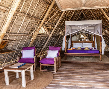 Interieur van een banda op Fanjove Island