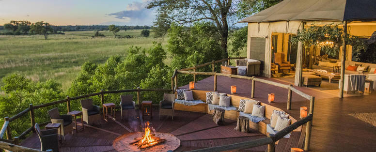lounge en boma bij Nambwa Tented Lodge in Namibië