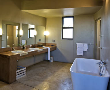 badkamer luxury chalet bij Safarihoek in Namibië