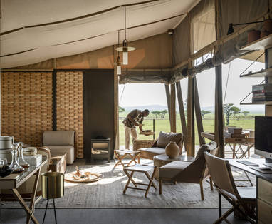 Singita Sabora Tented Camp lounge