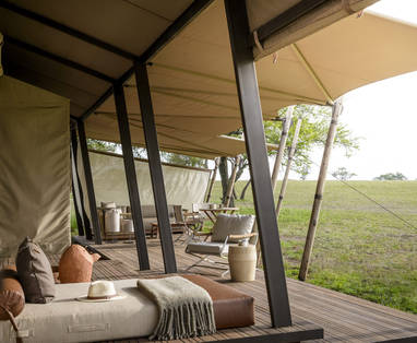 Singita Sabora Tented Camp meditatieterras bij de suite