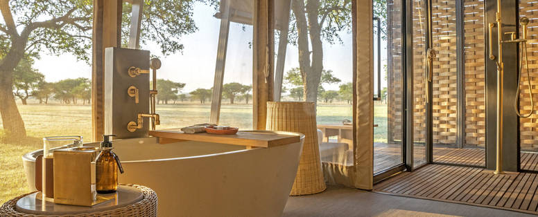 Singita Sabora Tented Camp badkamer