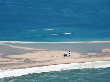 schiereiland bij Pelican Point Lodge in Namibië