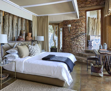 slaapkamer bij Pamushana lodge in Zimbabwe
