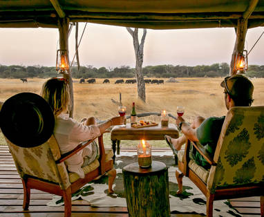 lounge private hide bij The Hide in Zimbabwe