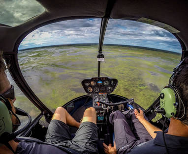 helikoptervlucht bij King Lewanika in Zambia