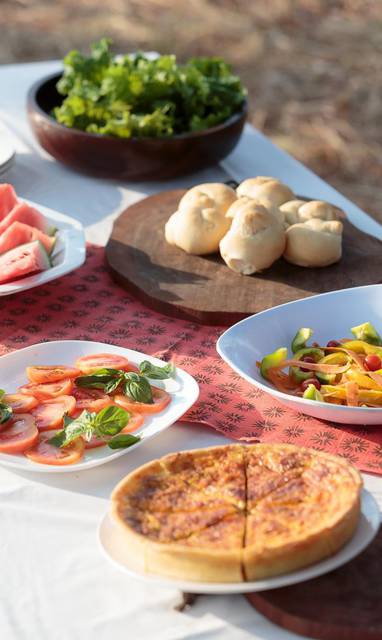 maaltijden bij Nkonzi Camp in zambia