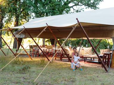 algemene tent bij Nkonzi Camp in zambia