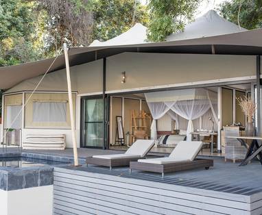 luxe suite bij Sausage Tree Camp in Zambia