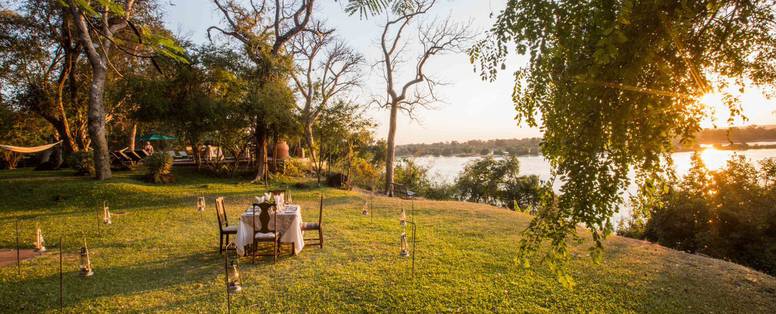 tuinen bij The River Club in Zambia
