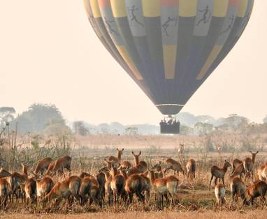 luchtballon vlucht bij Shumba in Zambia