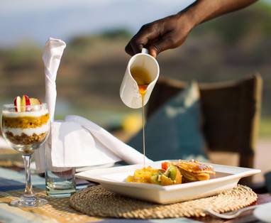 diner bij Chongwe House in Zambia