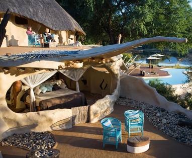 buitenkant kamer bij Chongwe House in Zambia